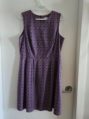 Birds of North America "Eagle" Fit & Flare Dress – Size 16 – Purple Medallion Pr